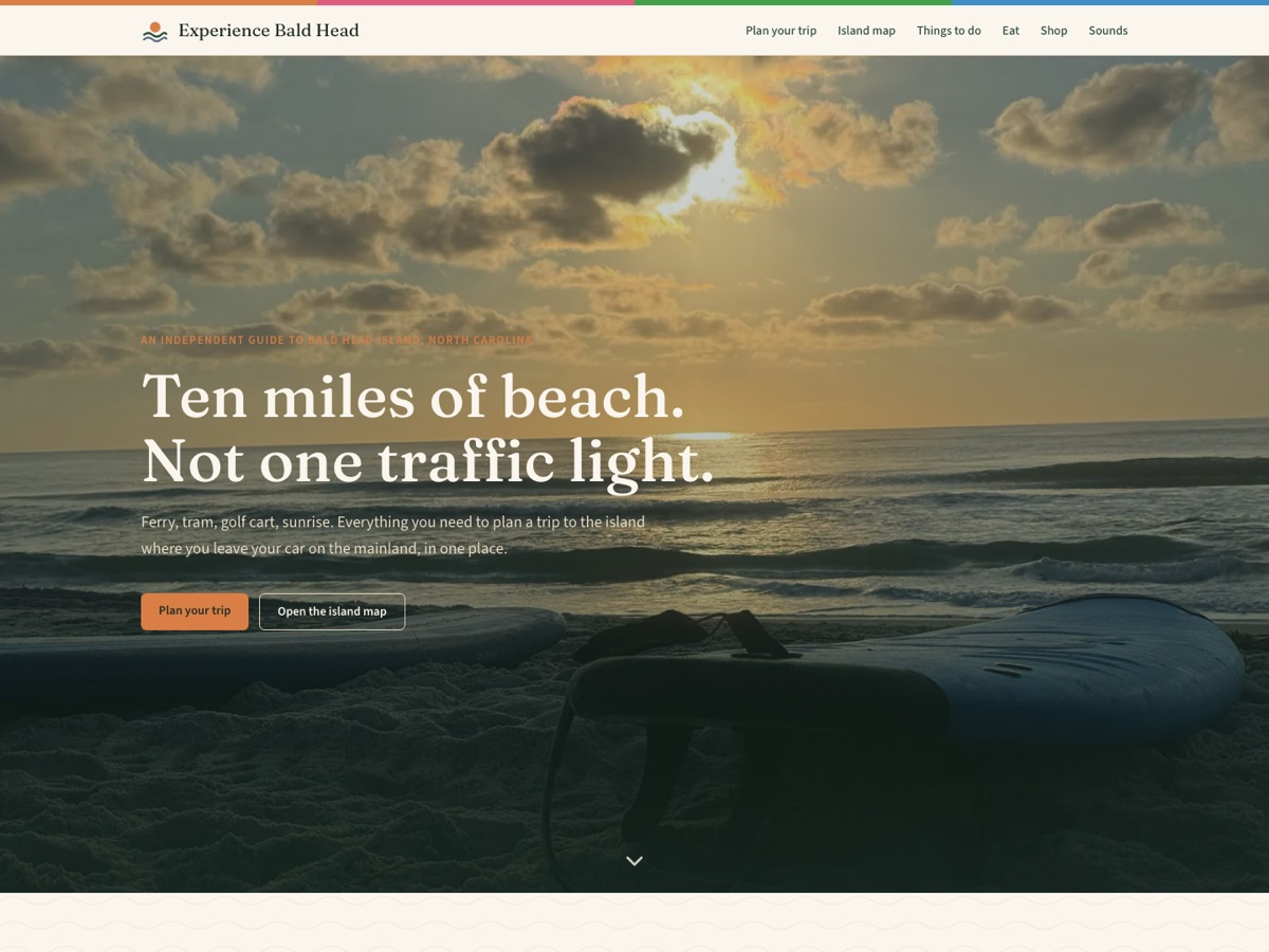 Experience Bald Head homepage