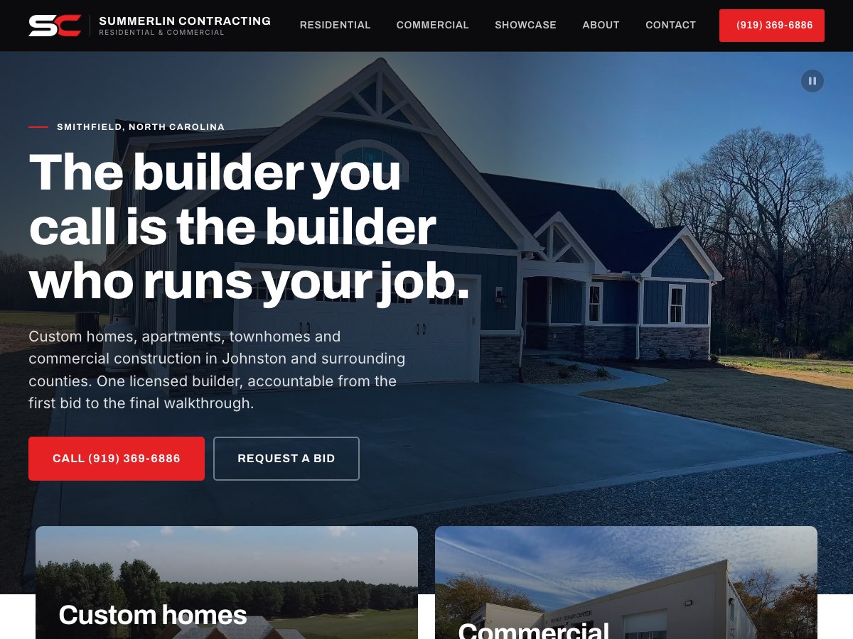 Summerlin Contracting homepage